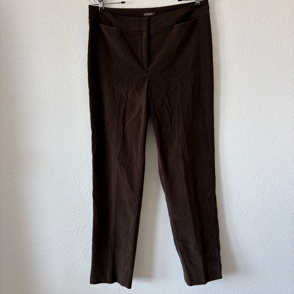 J.McLaughlin Straight Leg Trouser Pants Women Size 6 Brown Pockets Tailored